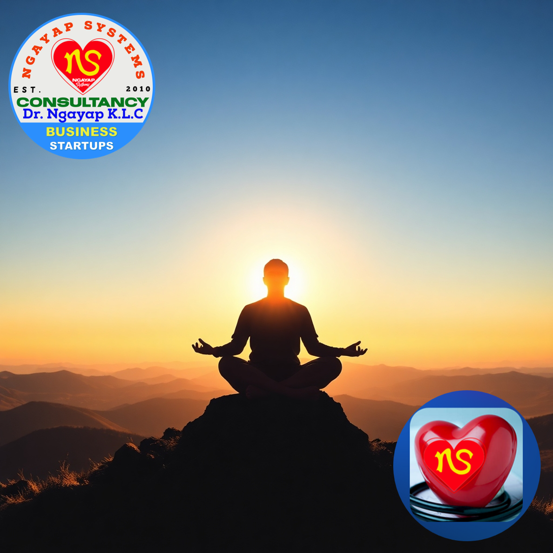  A photorealistic image depicting a person meditating on a mountaintop at sunrise. The individual should be silhouetted against the rising sun, radiating a sense of peace, focus, and determination. The environment should be serene and majestic, with rolling hills and a clear blue sky. The color palette should be warm and inviting, with golden hues and soft shadows. The camera angle should be a wide shot, capturing the vastness of the landscape and the smallness of the individual in comparison, emphasizing the power of the human spirit. Style reference: Zen photography. Technical specs: 4K resolution, high quality.