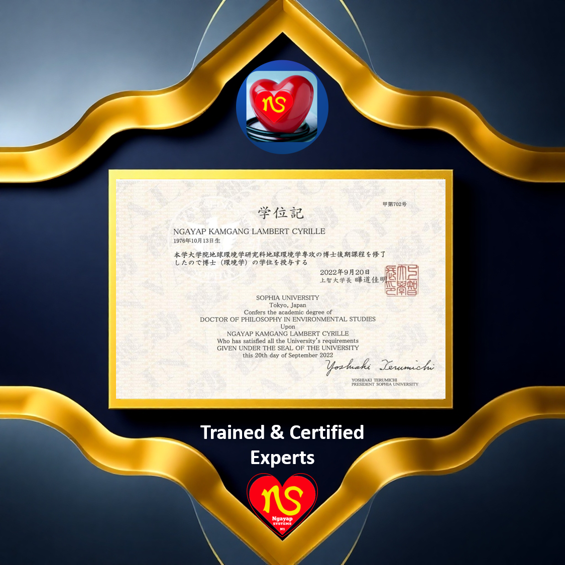 Create an image highlighting a certificate of quality and awards. 4K resolution.
