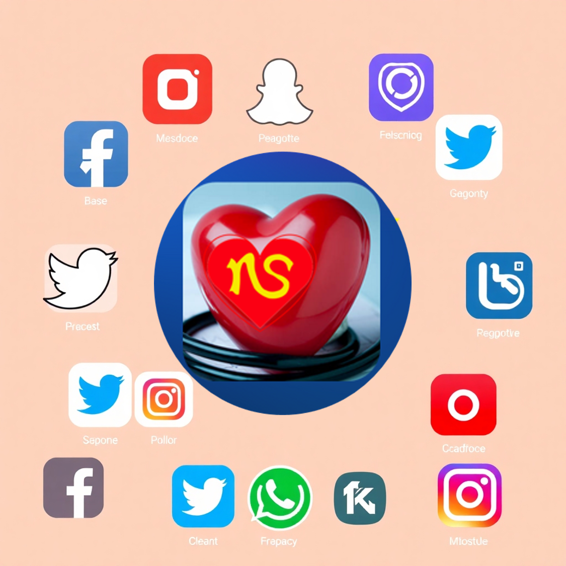 Create an image displaying the various social media platforms. 4K resolution.