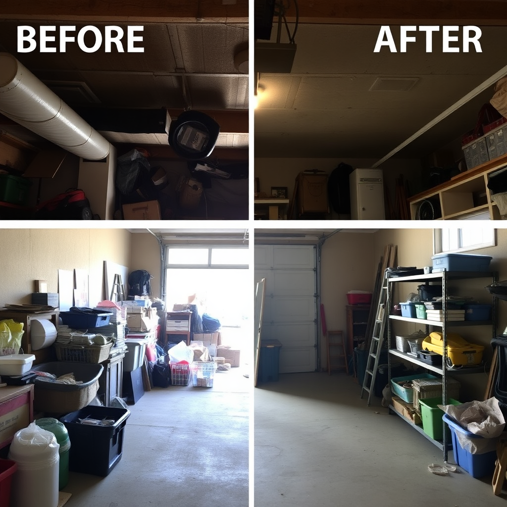Garage cleanup before and after