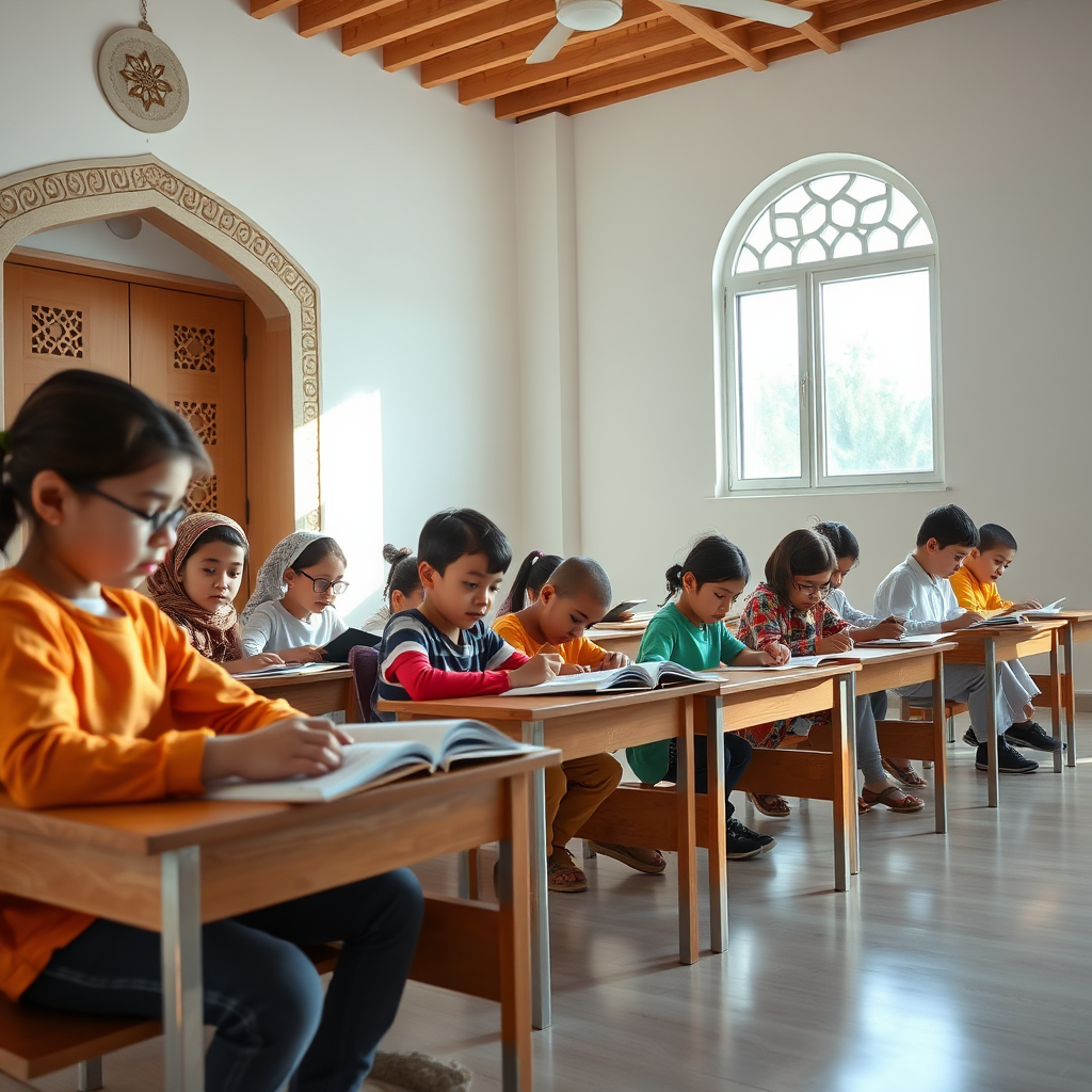 Students engaged in learning within a modernized traditional setting