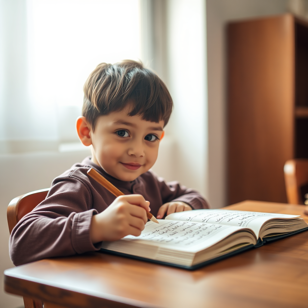 Student learning Qaida