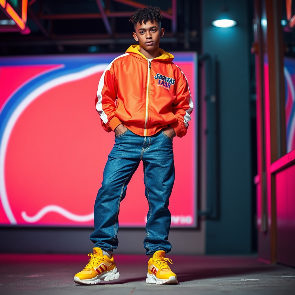 90s hip-hop fashion with baggy clothes and tracksuits