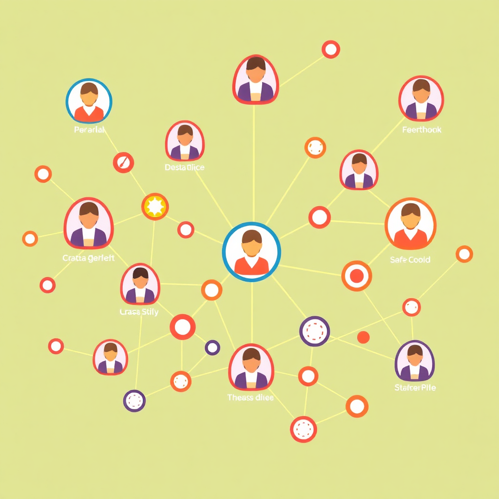 A stylized image depicting a network of interconnected nodes, each representing a business leader or industry. The color palette should be vibrant and dynamic, with a focus on connectivity and collaboration. The composition should convey a sense of energy and synergy.