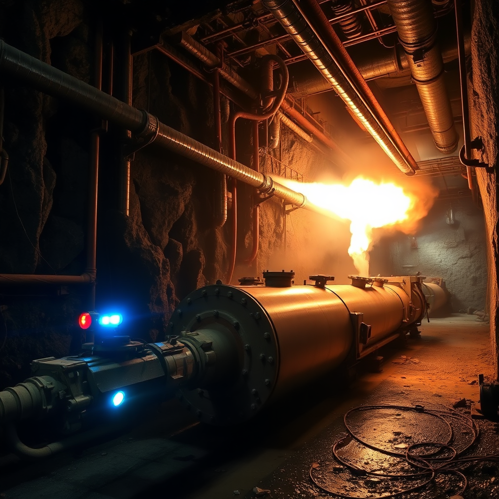 A photorealistic image depicting risk mitigation through advanced monitoring systems in an industrial setting. The scene shows workers wearing protective gear, utilizing sensors and drones to monitor potential hazards. Data is displayed in real-time, allowing for immediate intervention. The lighting is focused and precise, highlighting potential risks. The color palette is alert and informative, with yellows and reds indicating areas of concern. The camera angle is a medium shot, capturing the proactive measures being taken. Textures are detailed, emphasizing the technological elements and the potential hazards. The style should be vigilant and reassuring, conveying a sense of preparedness and safety.