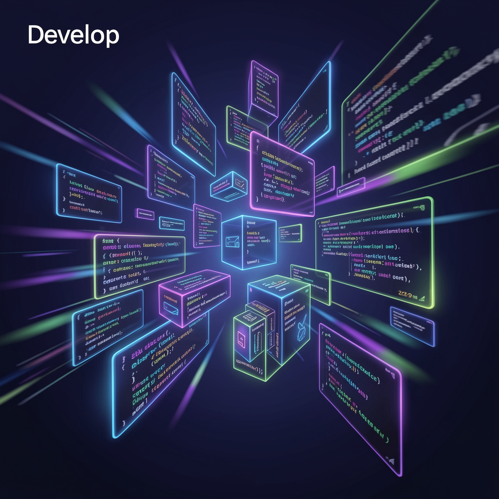 Illustration of developing solutions with digital tools