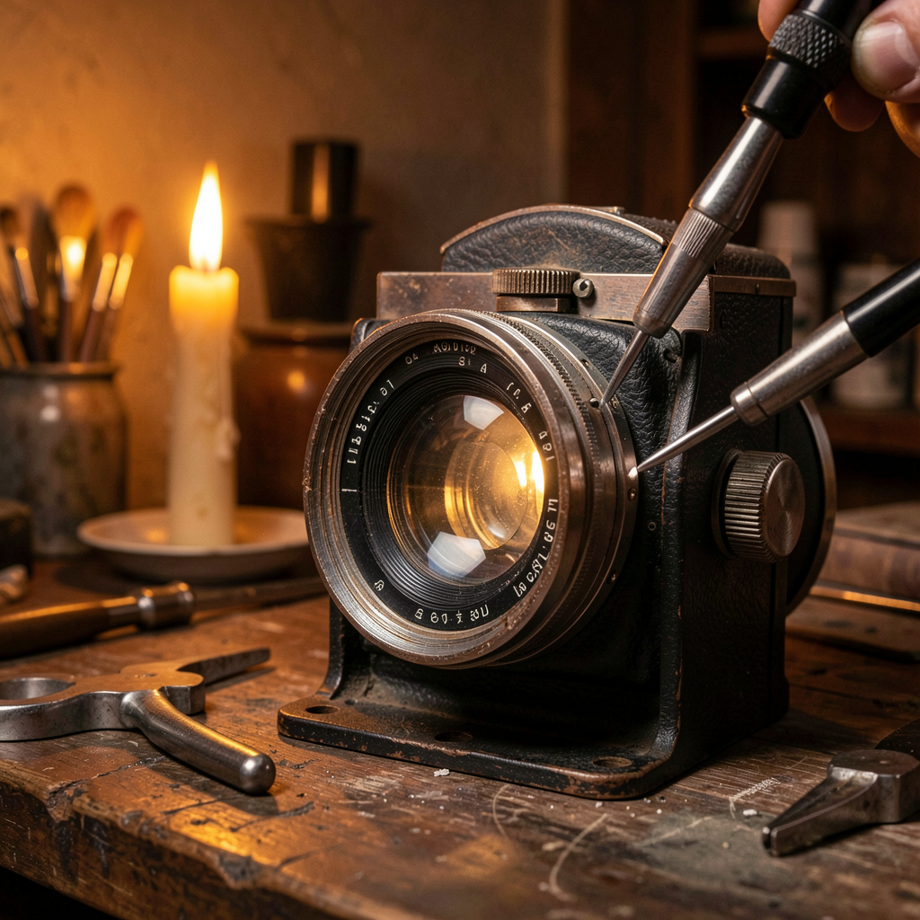 Antique camera lens restoration
