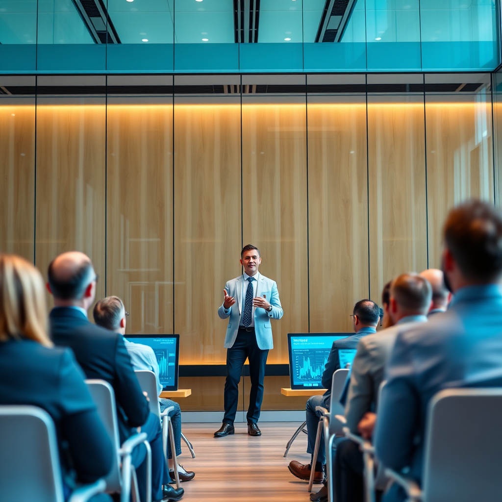 Abstract AI conference illustration