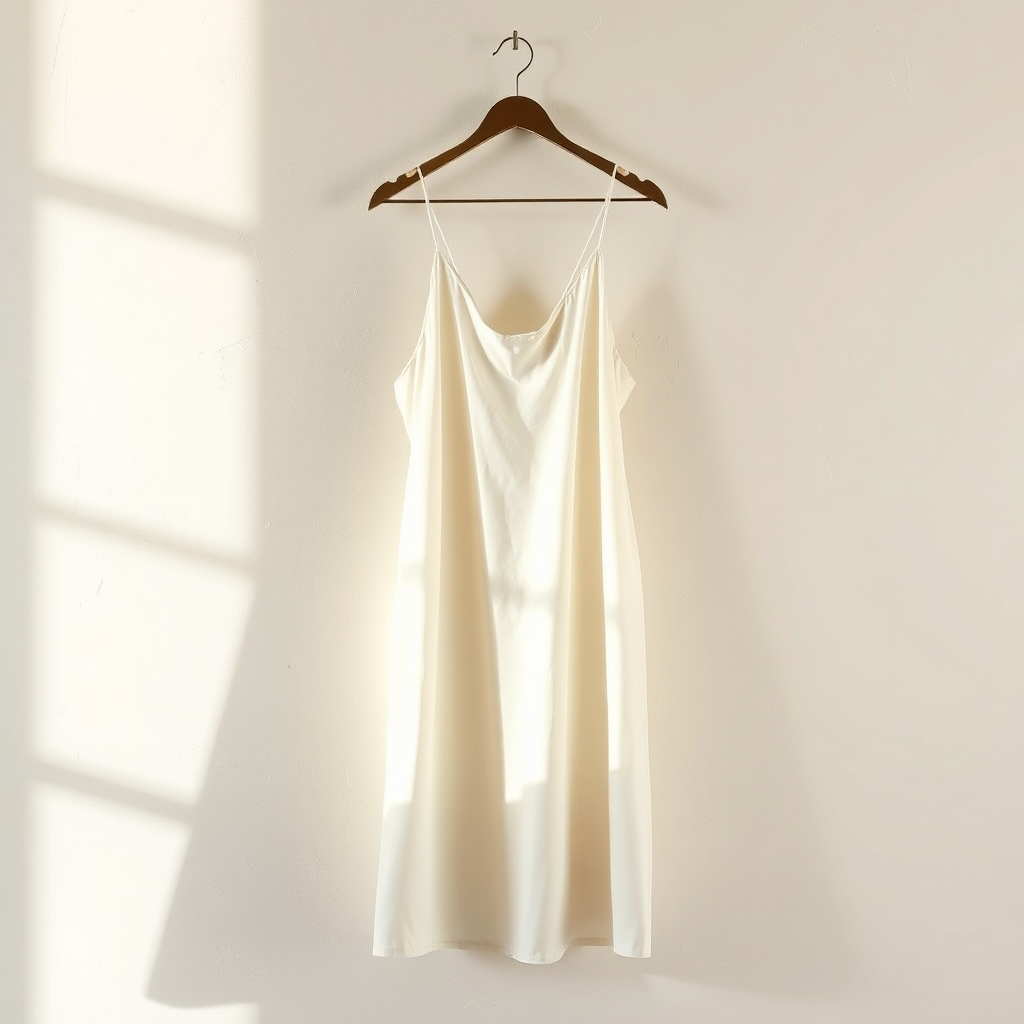 Ivory silk slip dress