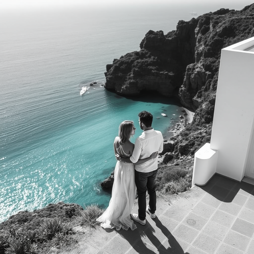 Destination wedding cliffside