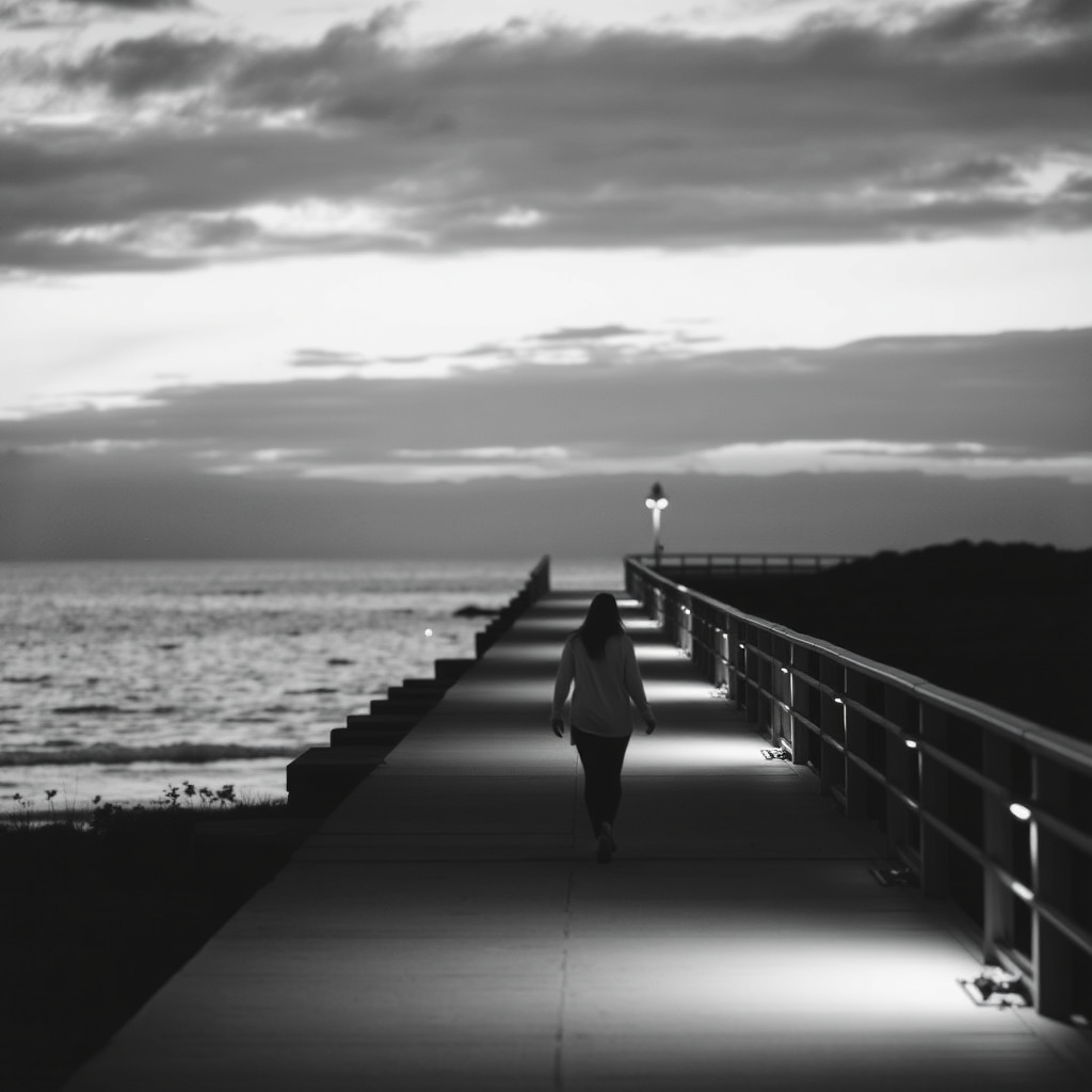 Couple walking on a coast