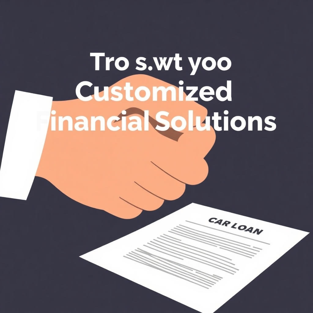 A stylized image showing a handshake over a car loan agreement, representing trust and customized financial solutions.