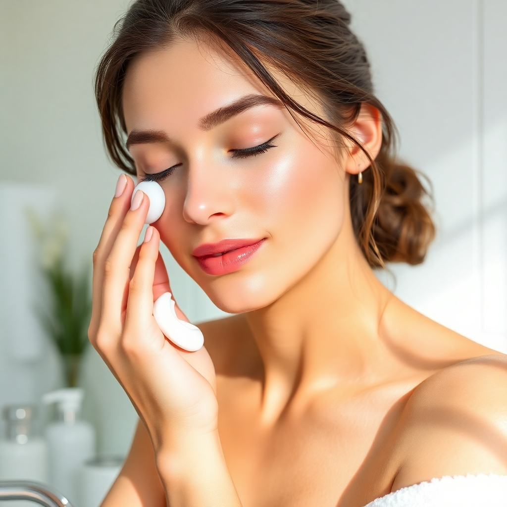 A photorealistic image showcasing a woman confidently walking down a city street. She is dressed stylishly and has a radiant smile. The city backdrop is blurred to keep the focus on her. The lighting is natural and vibrant. The color palette is bold and modern, with pops of color. Camera angle: Low angle, looking up at her to convey a sense of empowerment and confidence. Style reference: Inspired by street style photography with a focus on capturing natural beauty and confidence. Technical specs: 4K resolution, high quality.