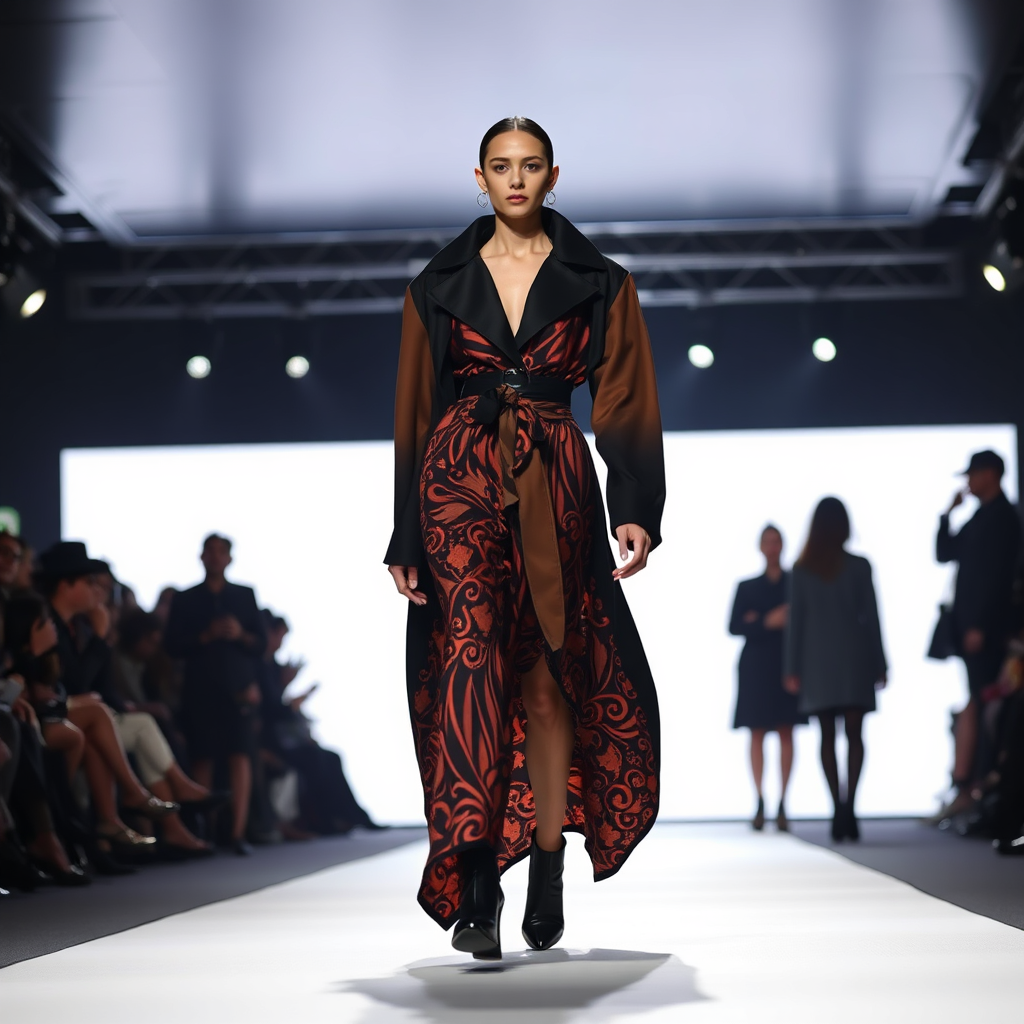Model walking the runway at a fashion show