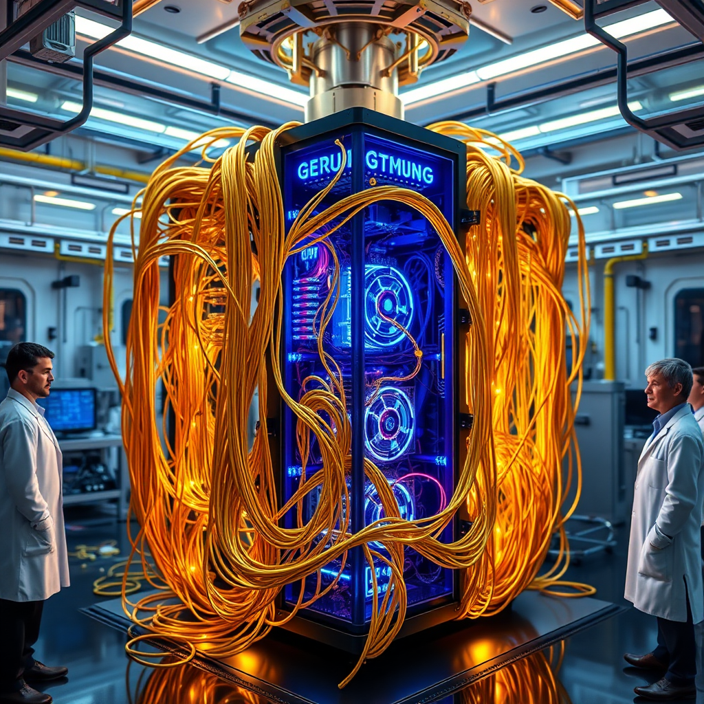 Quantum computer in a futuristic laboratory
