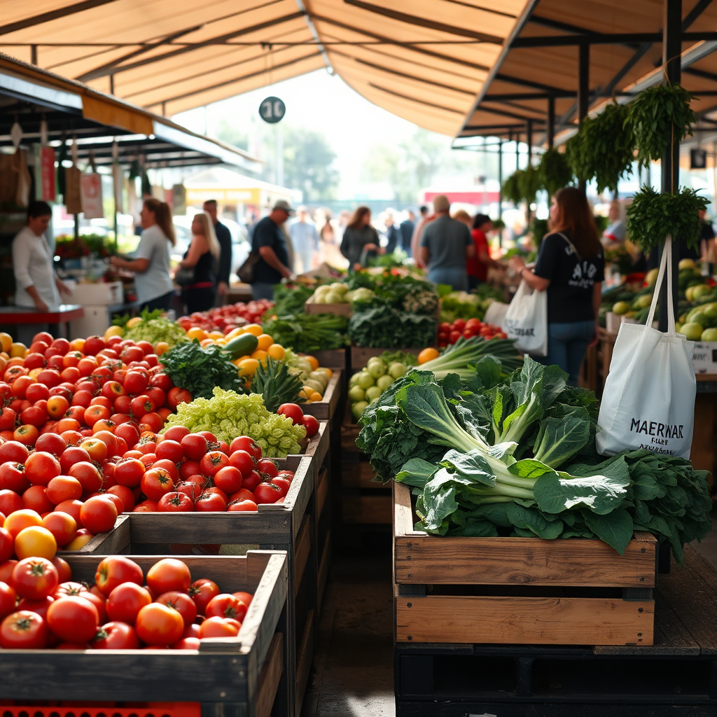 Fresh produce at a vibrant farmers market