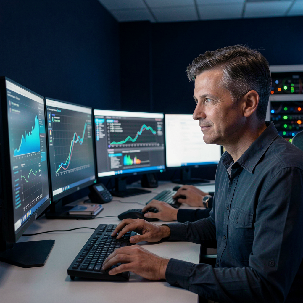 Infrastructure engineer at work