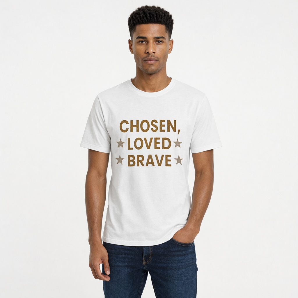 Chosen, Loved, Brave Christian T-shirt
