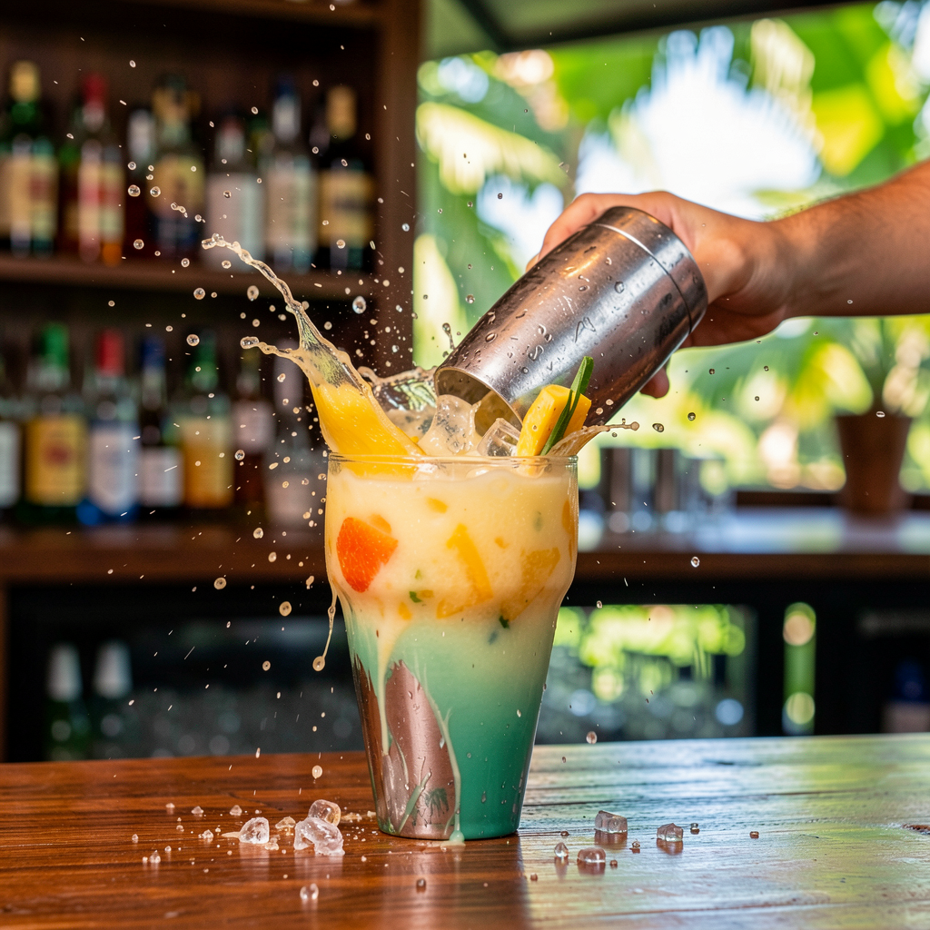 Bartender making a cocktail