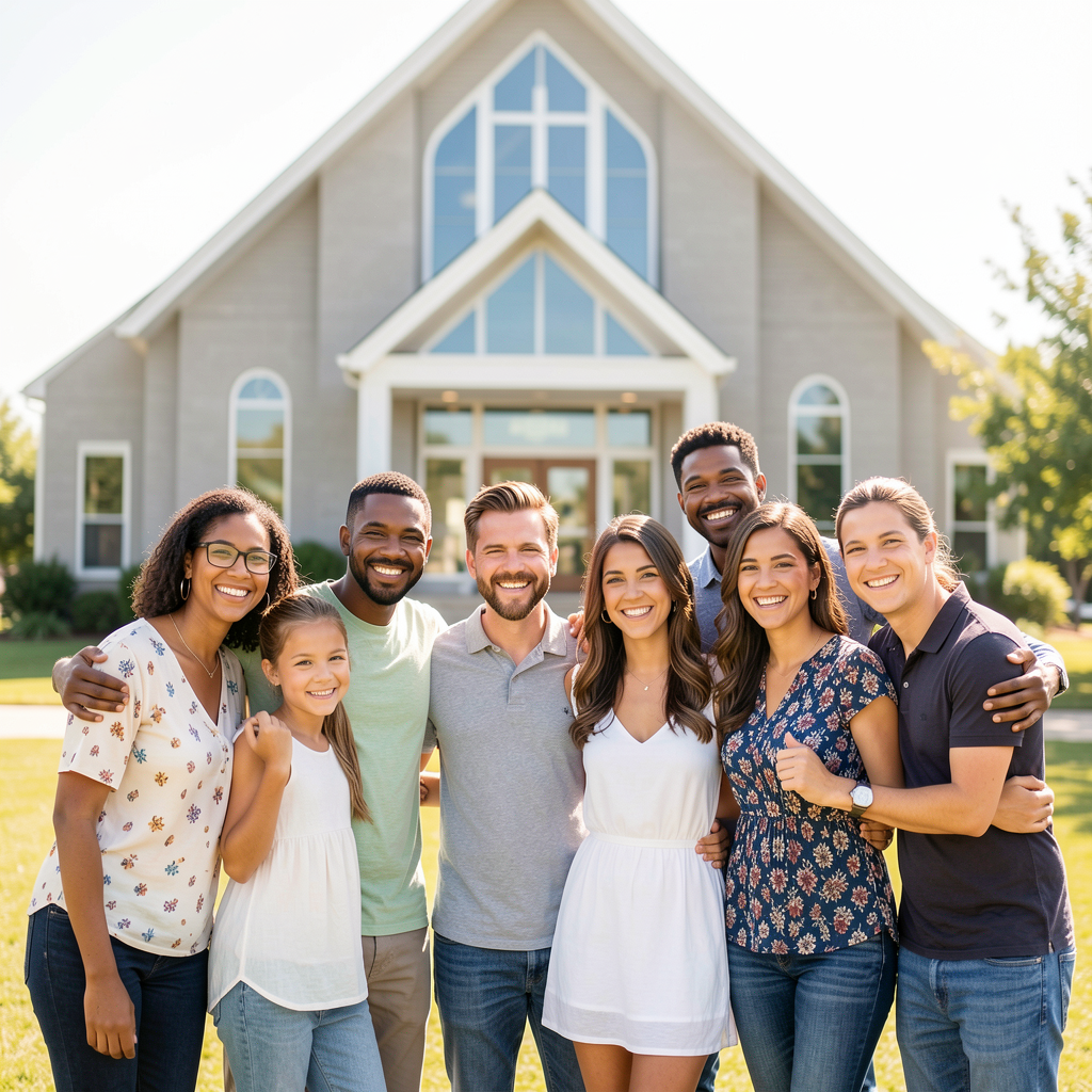 A welcoming group of diverse church members