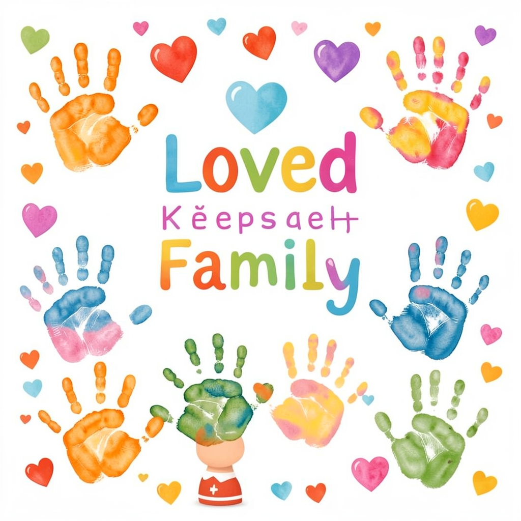 Family handprint keepsake
