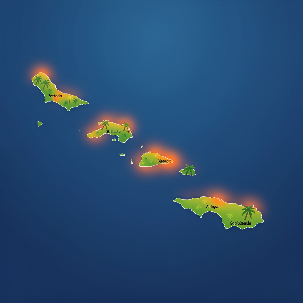 Map of Caribbean Service Areas