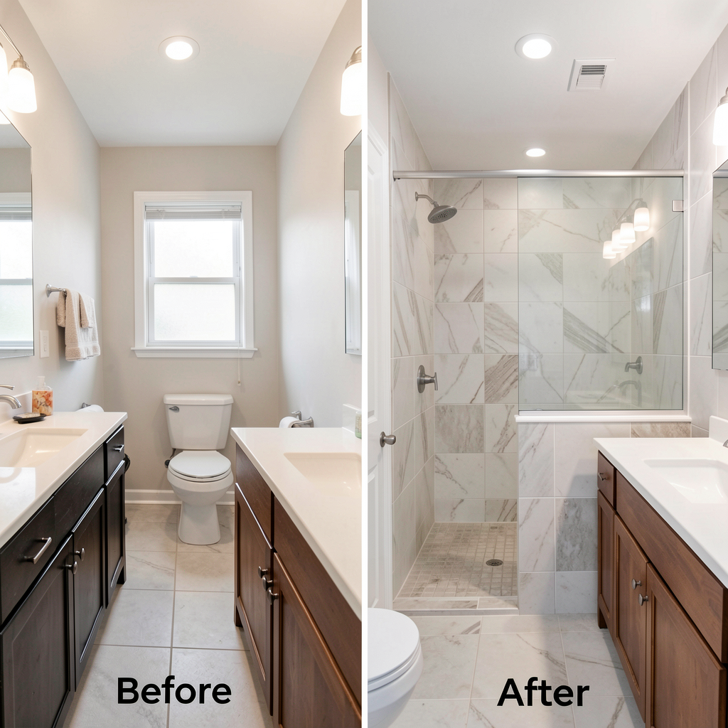 Outdated Small Bathroom