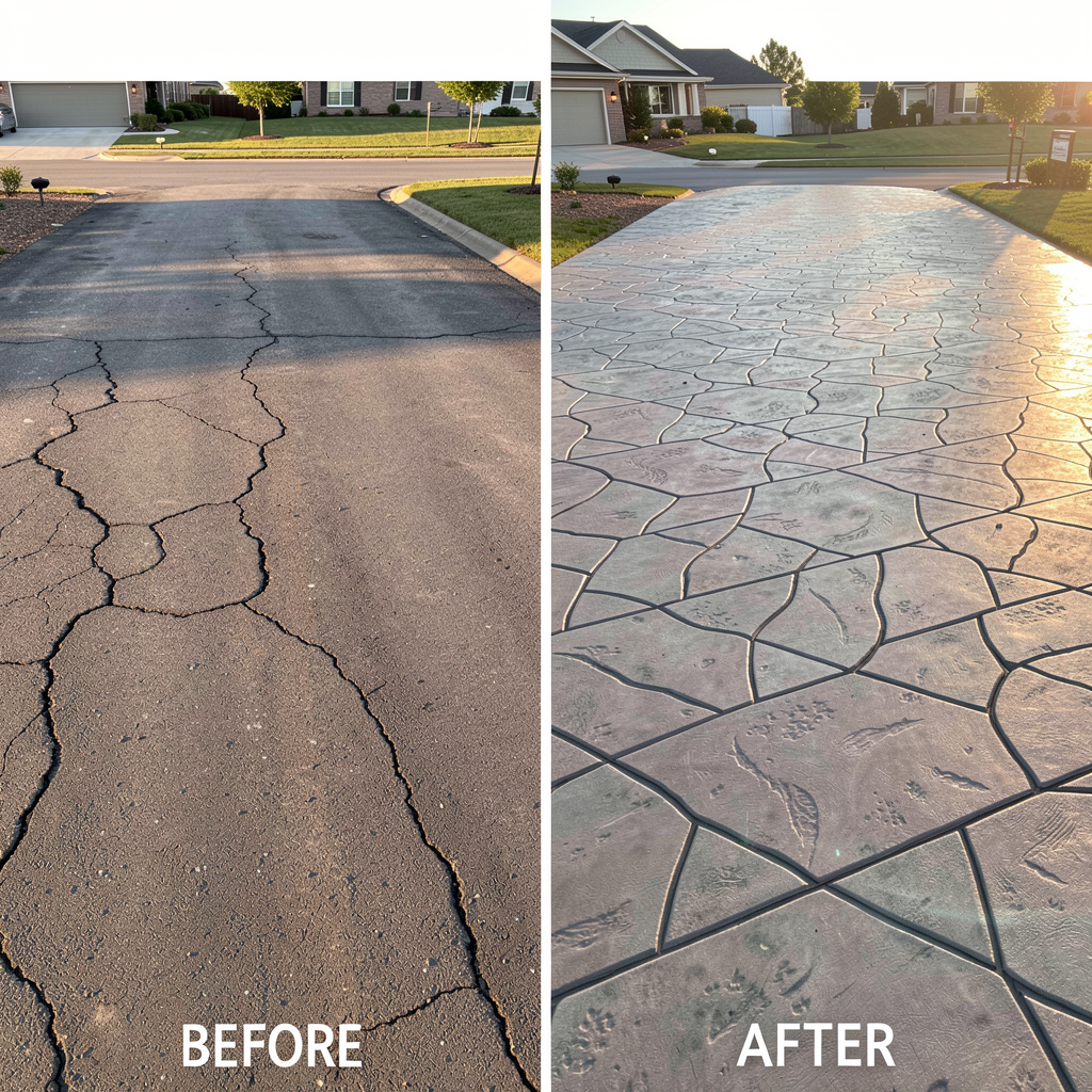 Cracked Old Driveway