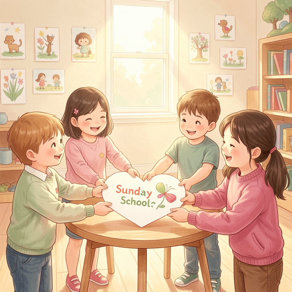 Children singing Share and Care