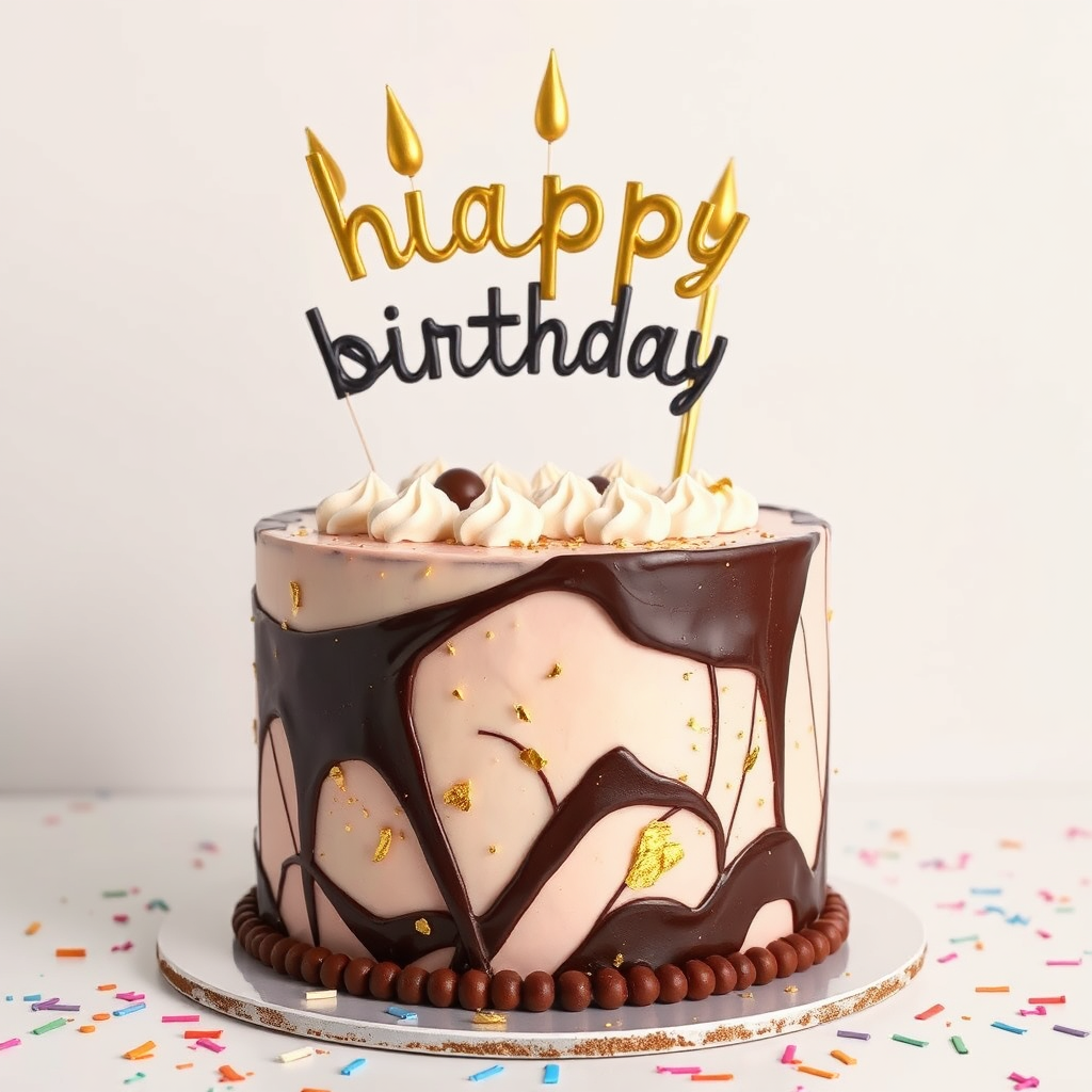 Modern birthday cake