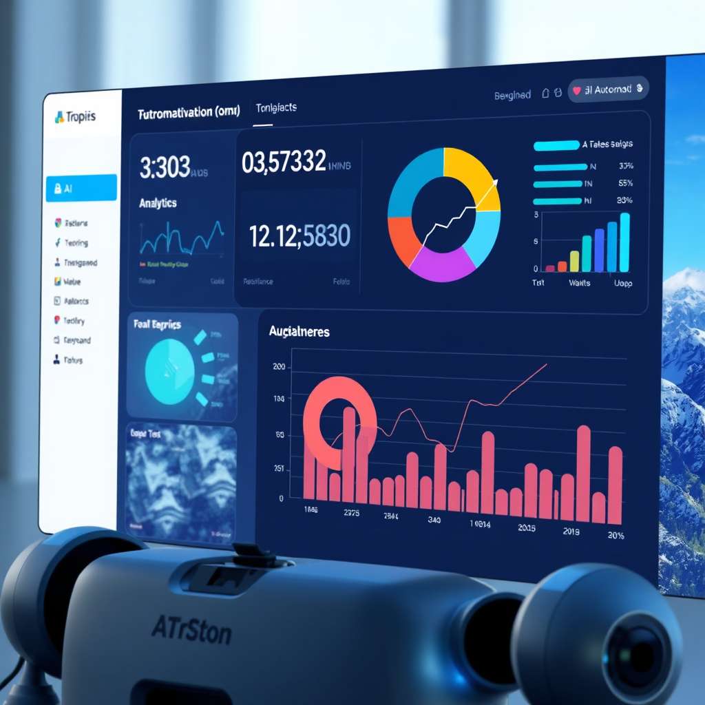 AI Automation for Tourism dashboard with analytics realistic business automation Digital Marketing technology