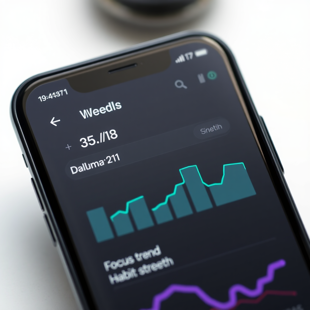 Annotated Aurora screenshot showing weekly insights charts and habit streaks
