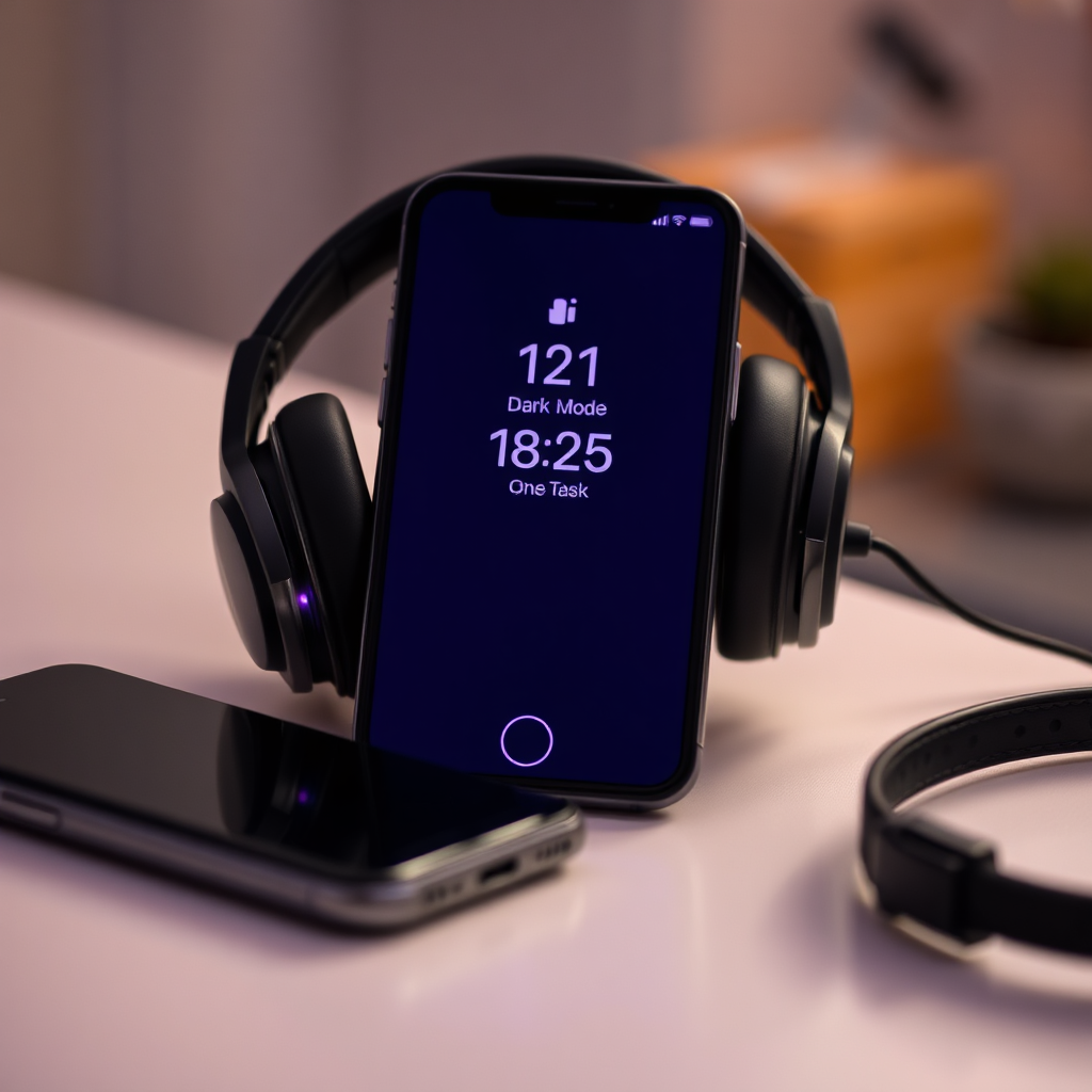 Aurora app flow step 3 screen: focus mode with a single task and timer
