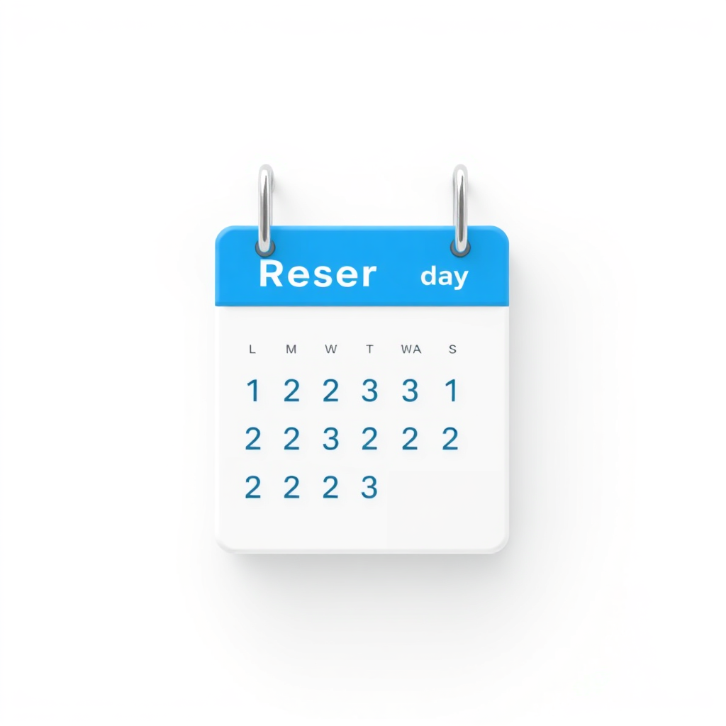 Una ilustración estilizada que muerte un calendario con franjas horas disponibles para reservar una reunión. El calendario se muerte de forma destruida en una interfaz de sitio web limpia y moderna. La escena transmite una sensación de disponibilidad, conveniencia y facilidad para programar una reunión. La paleta de colores debe ser moderna y profesional, reflejando la experiencia y confiabilidad de la empresa. La composición general debe comunicar la importancia de tomar medidas y programar una reunión para iniciar el viaje hasta el sexto digital.