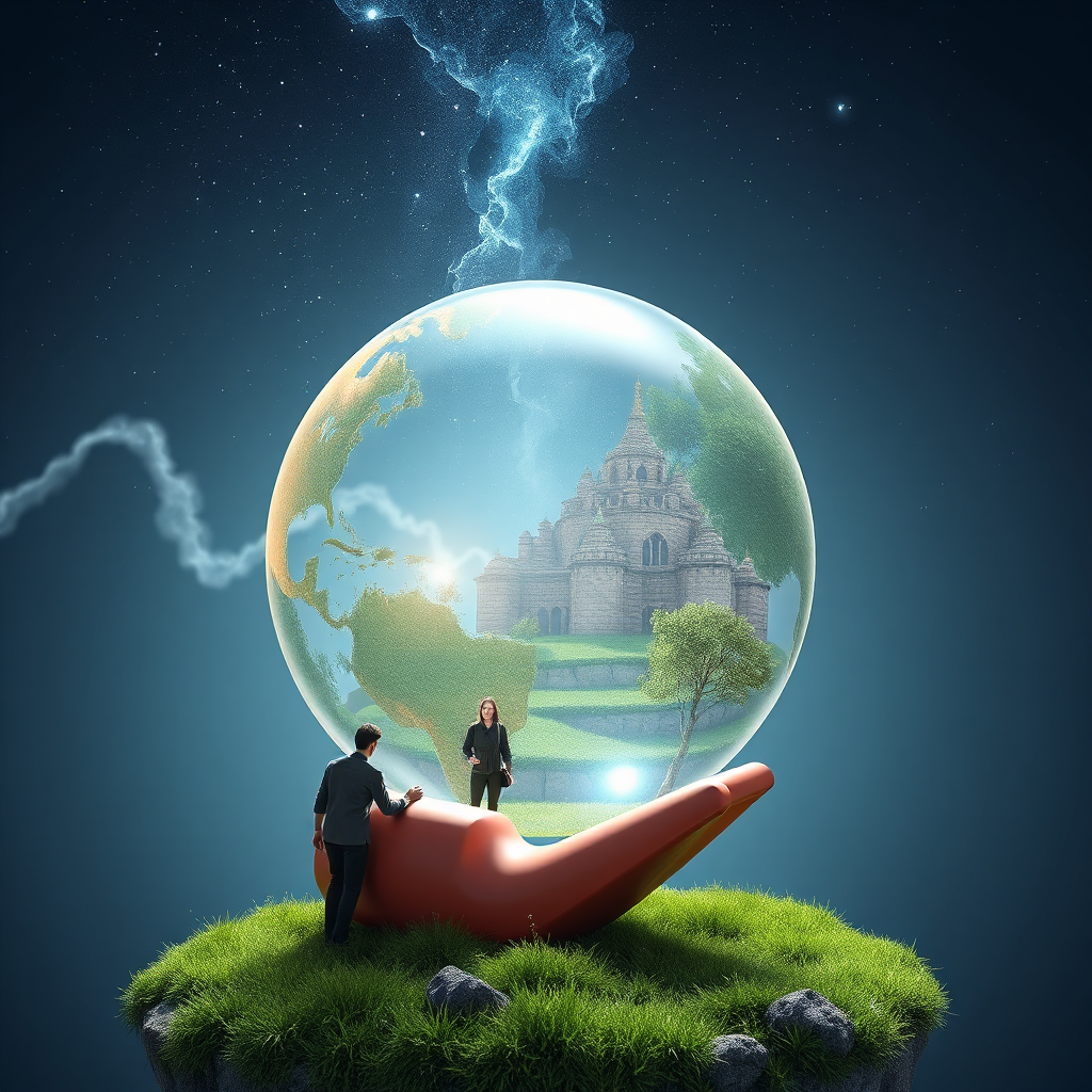 Una imagen fotorrealista que representa a un grupo de personas trabajando juntas para construir un futuro sostenible y equitativo. Están plantando árboles, utilizando energía renovable y promoviendo la justicia social. La escena transmite un sentimiento de comunidad, responsabilidad y la importancia de trabajar por un futuro más justo y sostenible. La paleta de colores debe ser vibrante y esperanzadora, reflejando el compromiso de crear un mundo mejor. La composición general debe comunicar la importancia de adoptar prácticas sostenibles y éticas en todos los aspectos de la vida.