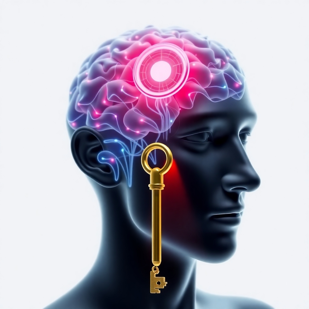 Cree una imagen estilizada de una persona que abra una puerta brillante con una llave. Detrás de la puerta, hay un paisaje brillante y hermoso que representa el potencial y la oportunidad. La iluminación debe ser dramática, con la puerta y el paisaje brillantemente iluminados. La paleta de colores debe ser inspiradora, utilizando oros, azules y verdes. La imagen debe transmitir la idea de desbloquear el potencial. Utilice un estilo de arte digital. Resolución 8k.
