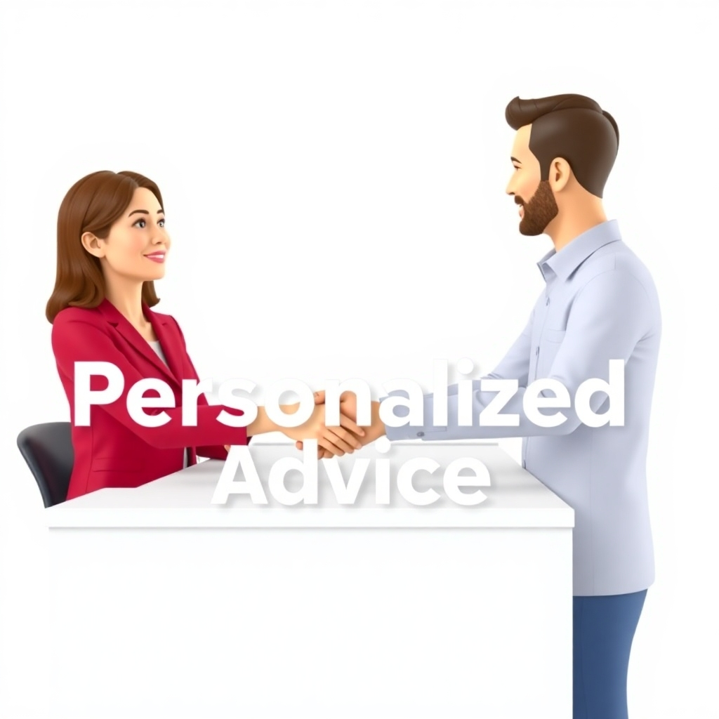 Cree una imagen fotorrealista de un consultor sentado en una oficina moderna, revisando documentos con un cliente. El consultor apunta a una pantalla holográfica que muestra datos y gráficos. La iluminación debe ser profesional e informativa. La paleta de colores debe ser confiable, utilizando azules, grises y verdes. La imagen debe transmitir la idea de consultoría personalizada. Resolución 8k, hiperrealista.