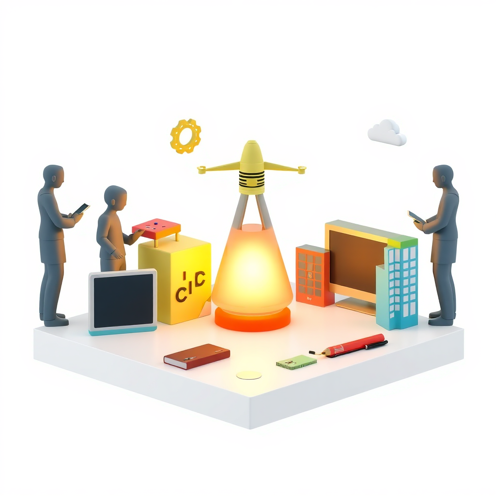Una ilustración estilizada que muestra un conjunto integral de servicios digitales, que incluyen computación en la nube, análisis de datos, ciberseguridad y marketing digital. Los servicios están representados por iconos interconectados, que simbolizan la perfecta integración de las soluciones. La paleta de colores debe ser moderna y profesional, reflejando la experiencia y confiabilidad de los servicios. La imagen global debe transmitir el mensaje de que la empresa ofrece una solución completa e integrada para la transformación digital.