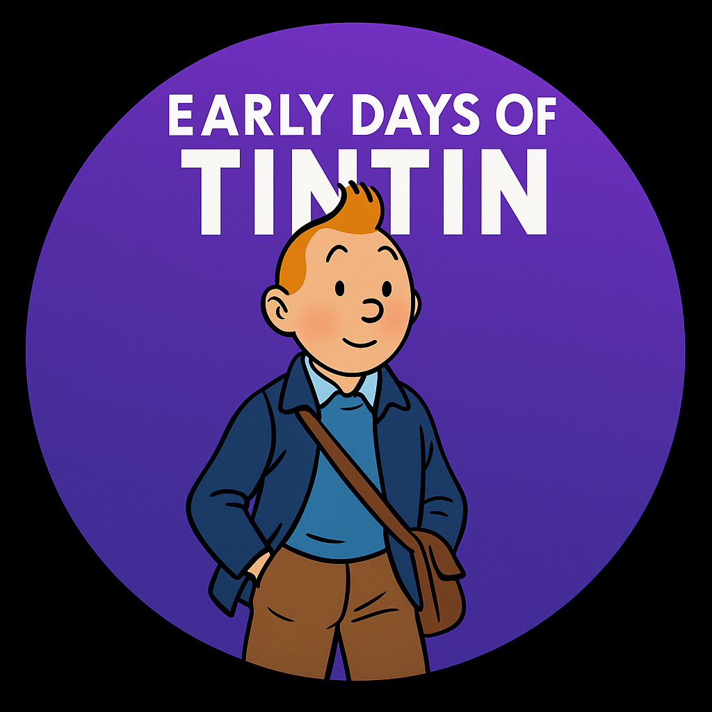 A side-by-side comparison of Tintin's character design from his earliest appearances in 'Tintin in the Land of the Soviets' to his later, more refined look. The image should highlight the changes in his features, clothing, and overall style. The lighting should be even and clear, allowing the differences to be easily visible. 4K resolution, high quality.