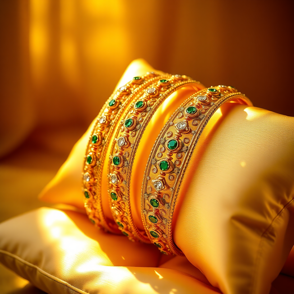 Embellished Gold Bridal Bangles