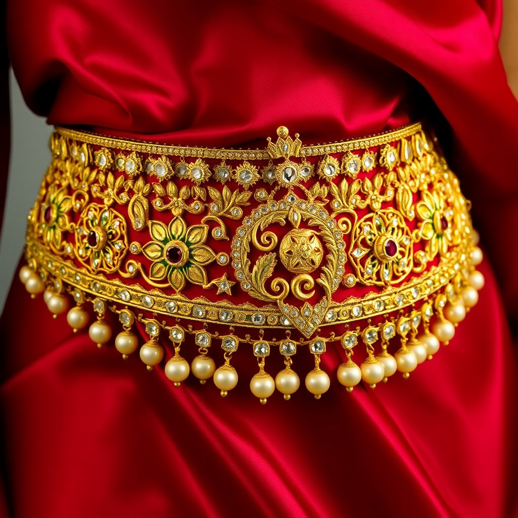 Intricate Gold Bridal Waist Chain