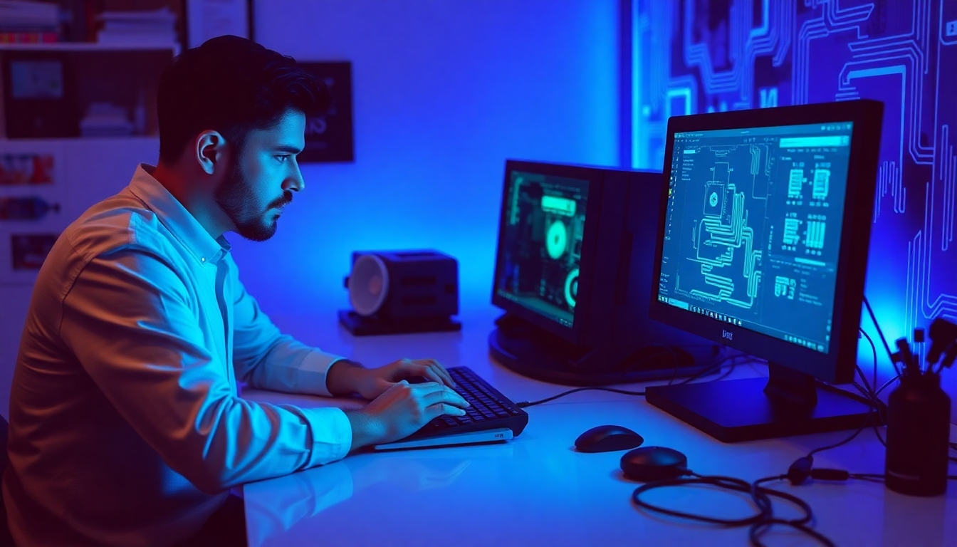 Create a digital image depicting data flowing from a damaged hard drive to a secure server, highlighting the recovery process. Use dynamic lighting to accentuate data streams.