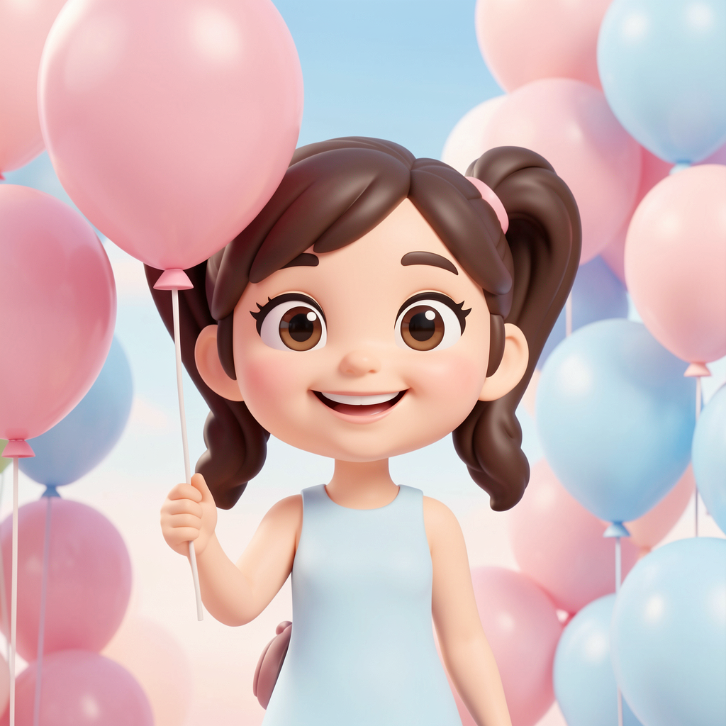 Lila and her balloons