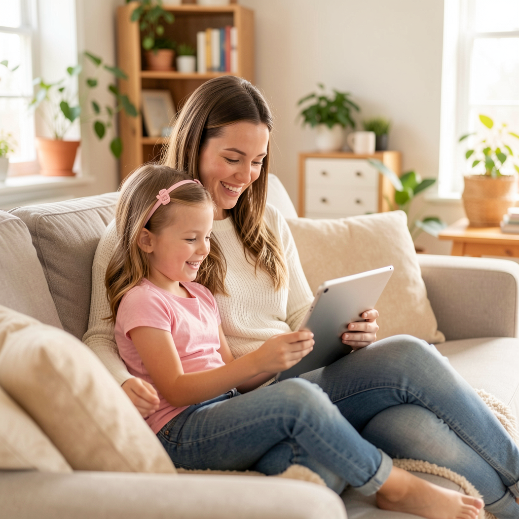 Mother and child learning