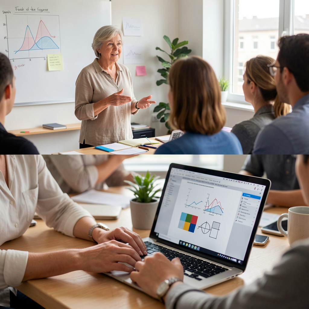 Women collaborating and learning.