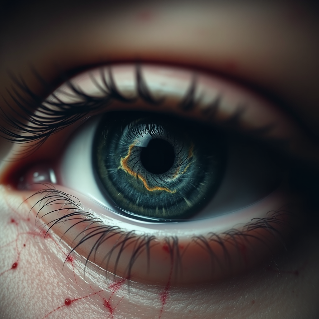 Human eye with galaxy iris