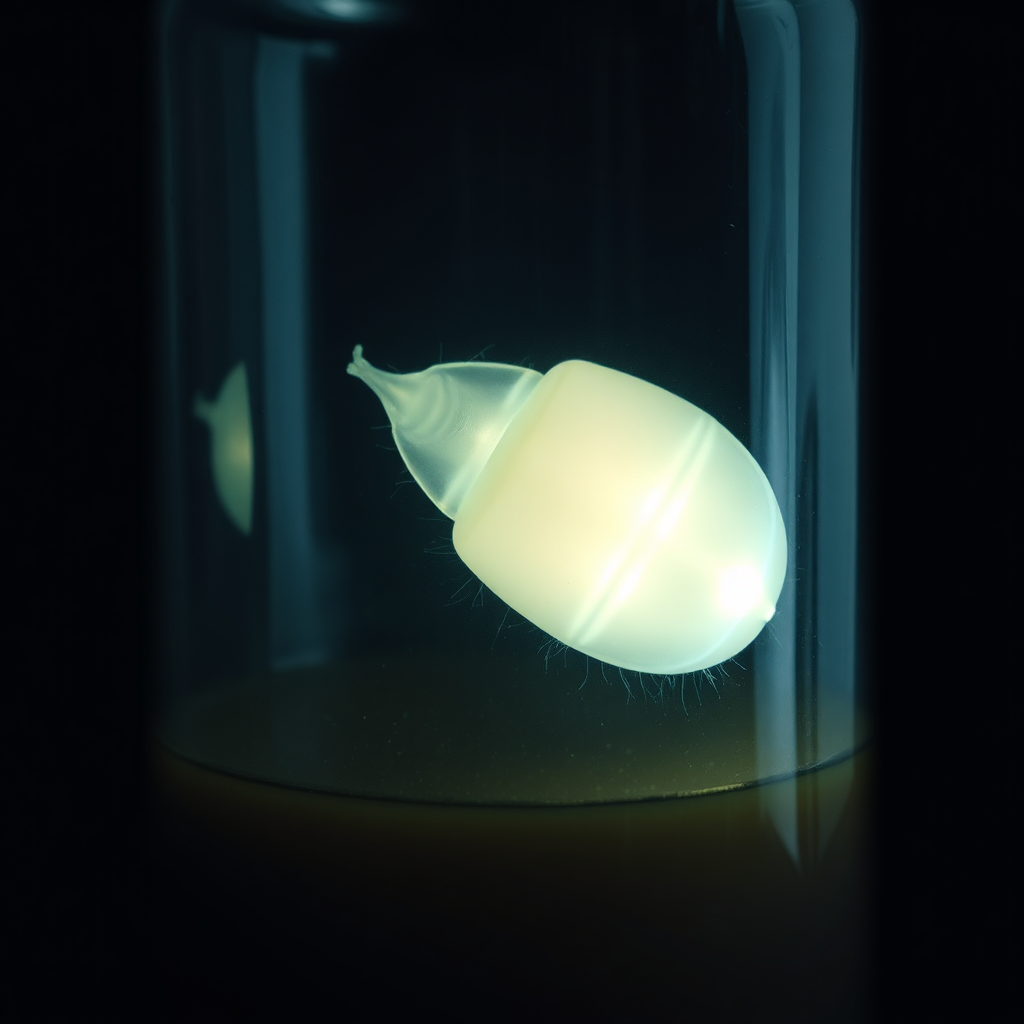 Pulsating bioluminescent organ in jar