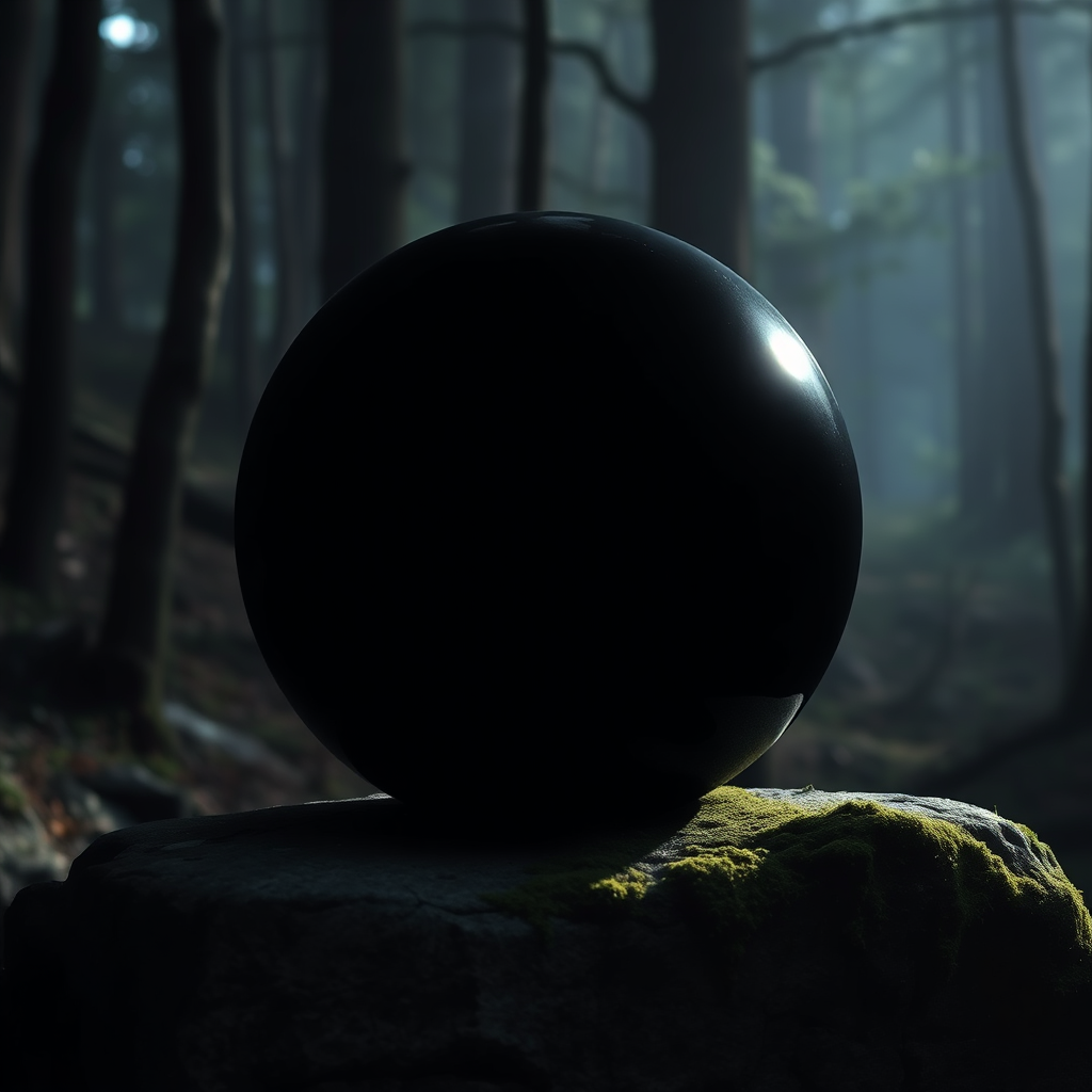 Black stone absorbing all light