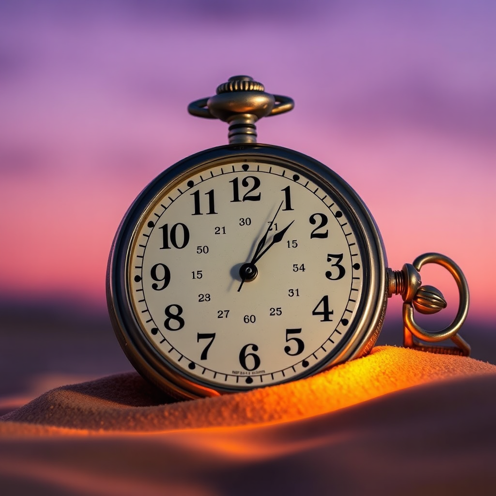 Pocket watch with erratic hands and symbols