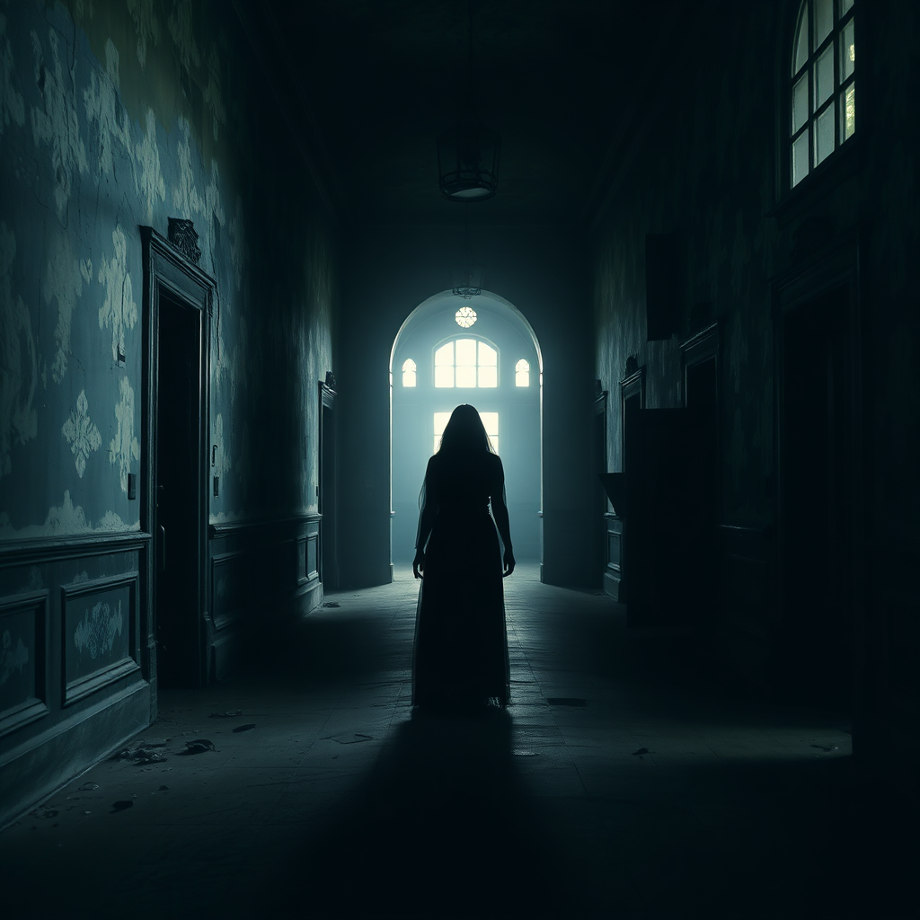 Shadowy figure in corridor